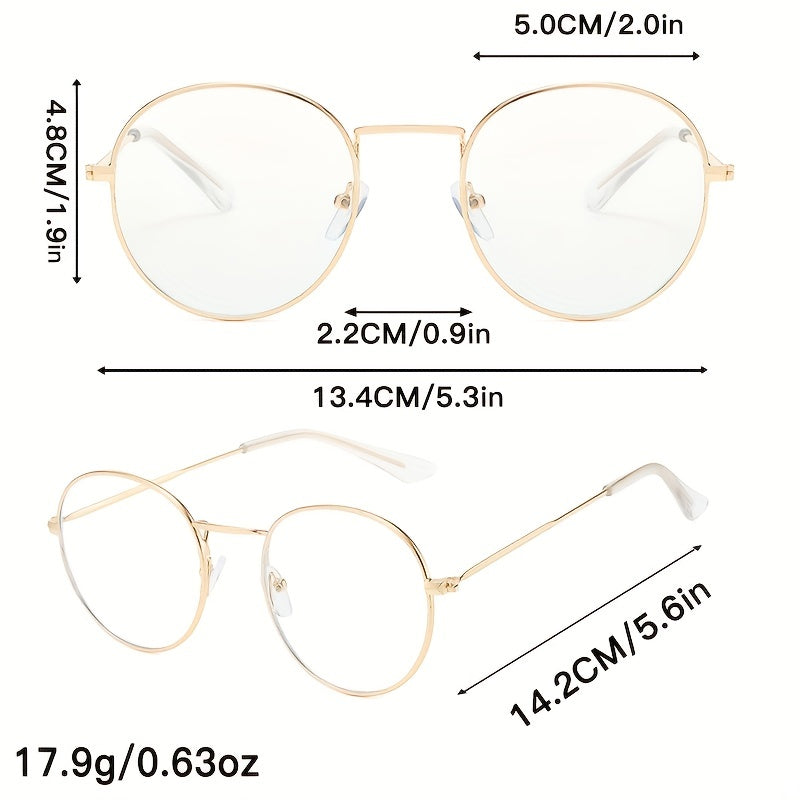 Anti Light Lens Metal Frame Men's Casual Glasses With Glasses Case