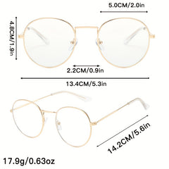 Anti Light Lens Metal Frame Men's Casual Glasses With Glasses Case