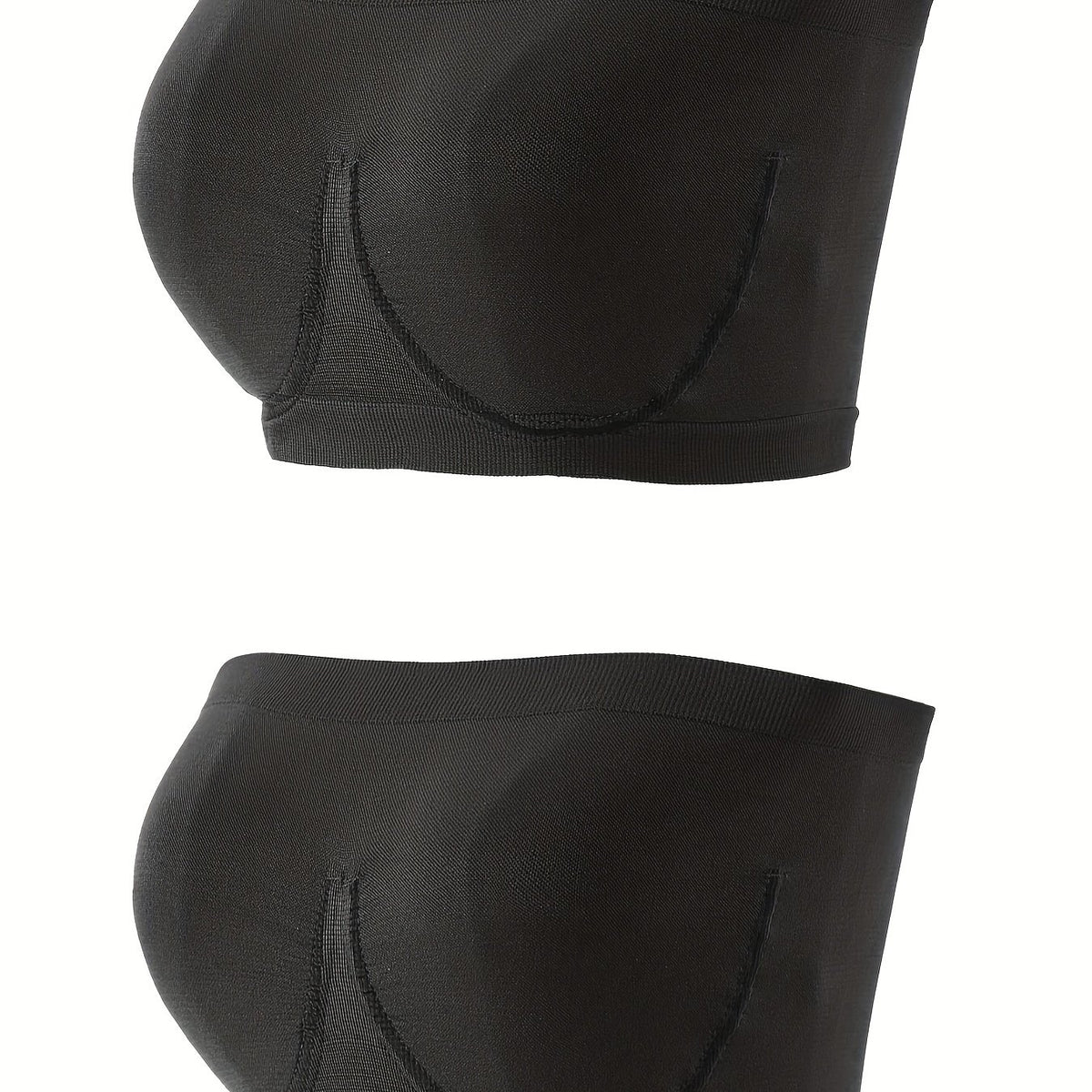 2pcs Seamless Bandeau Bras Soft Strapless Stretch Everyday Bra Women's Lingerie