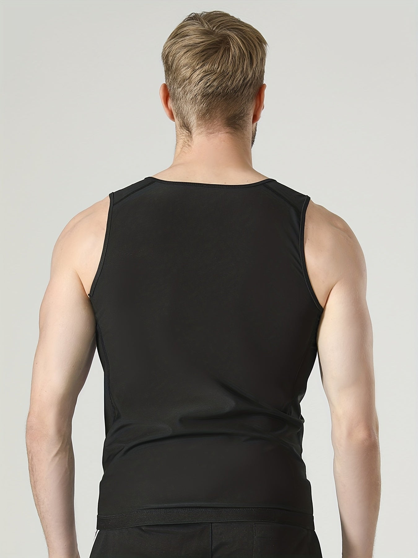 Men's Sauna Sweat Workout Vest Top Full Zip Body Shapewear Gym Training