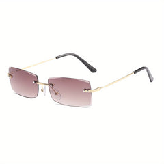 Rimless Sunglasses Casual Lightweight Metal Glasses UV400