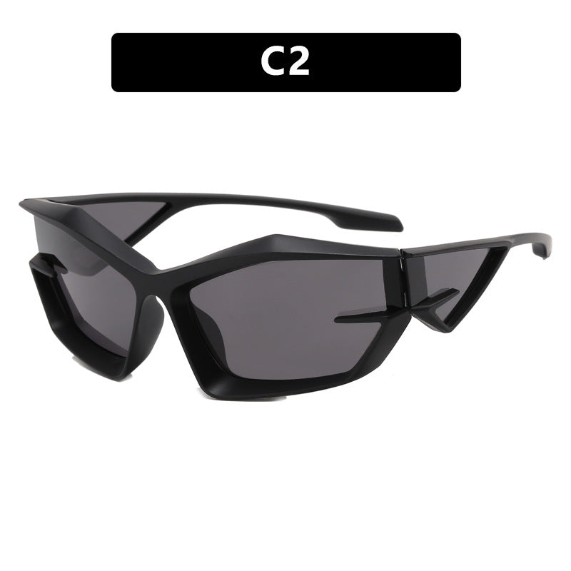 Futuristic Sense Tech Sunglasses Y2K Street Shot Catwalk Opposite Sex