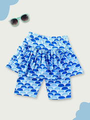 Toddler Girls Fish Scales Graphic Biker Shorts Skort