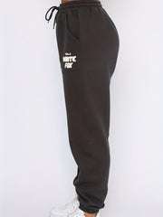 Plus Size Elastic Waist Tie Front Joggers With Pockets