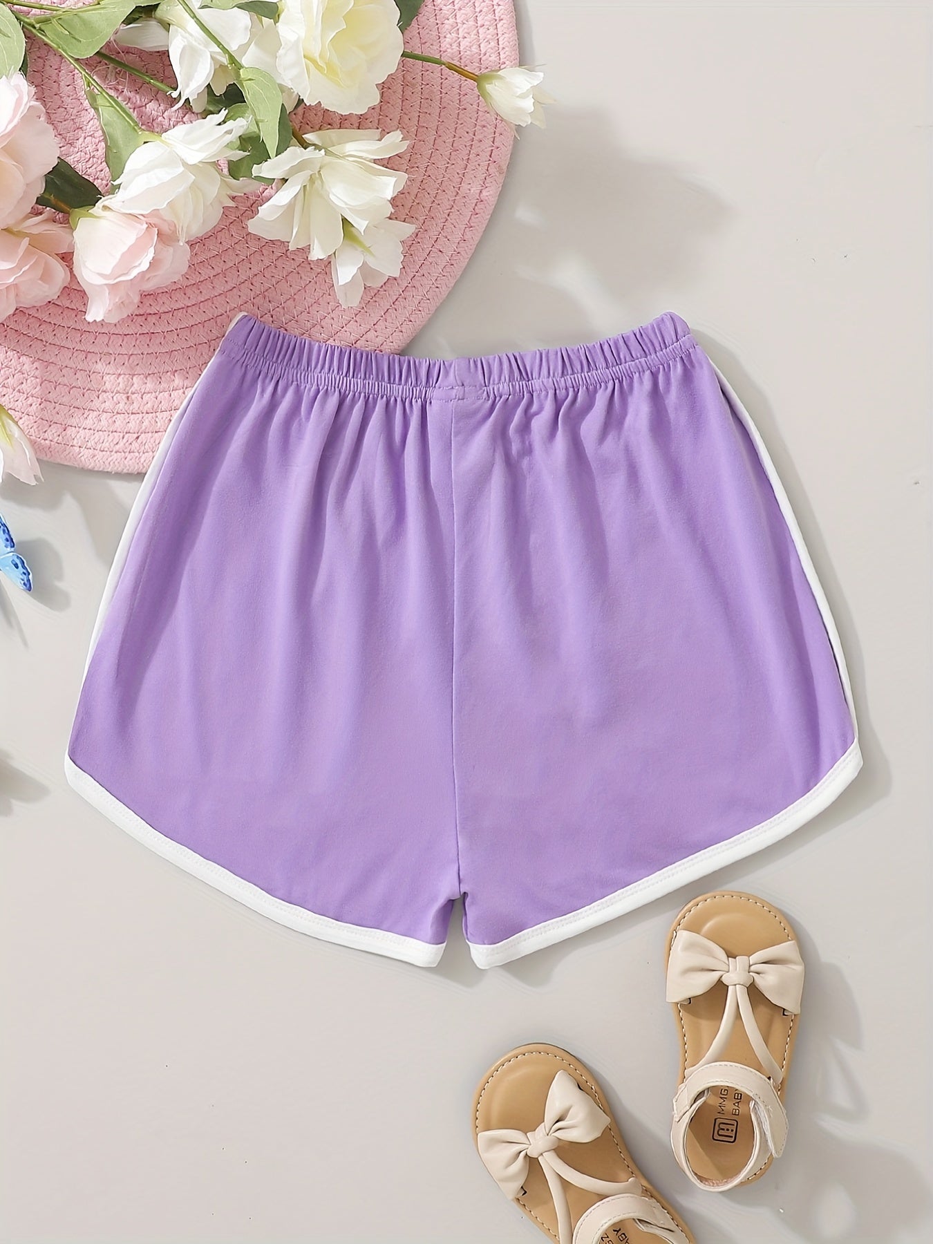 Girls Cake Cat Graphic Elastic Waist Casual Sports Track Shorts