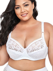  Sheer Lace Sexy Bralette Women's Plus Stretchy Bra