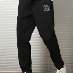 Cartoon Print Sweatpants Men's Drawstring Jogger Pants