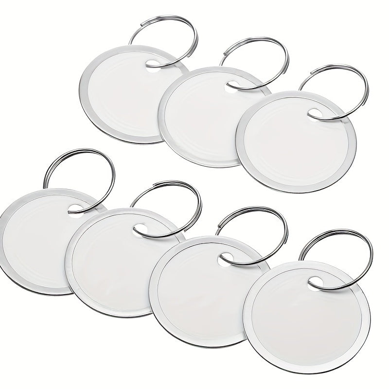 50pcs 1.57'' Metal Key Tags Round Paper Tags w/ Split Rings 40mm