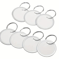 50pcs 1.57'' Metal Key Tags Round Paper Tags w/ Split Rings 40mm