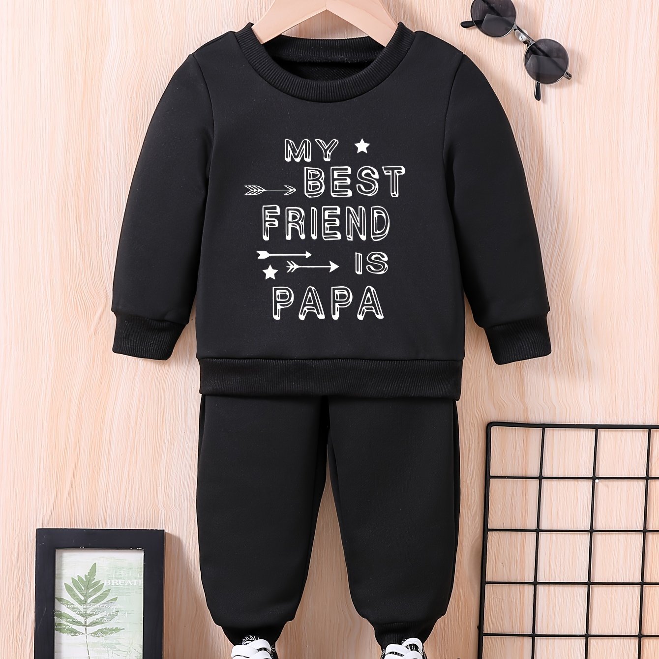 Baby Letter Print Casual Outfit Set MY IS PAPA