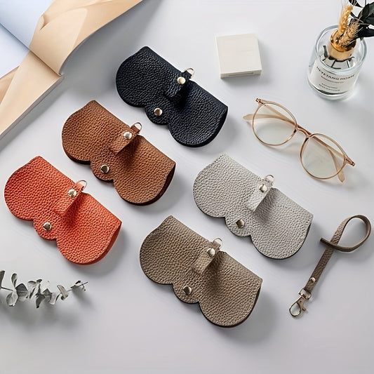 Lychee Embossed Glasses Cover PU Leather Sunglasses Reading Glasses Bag