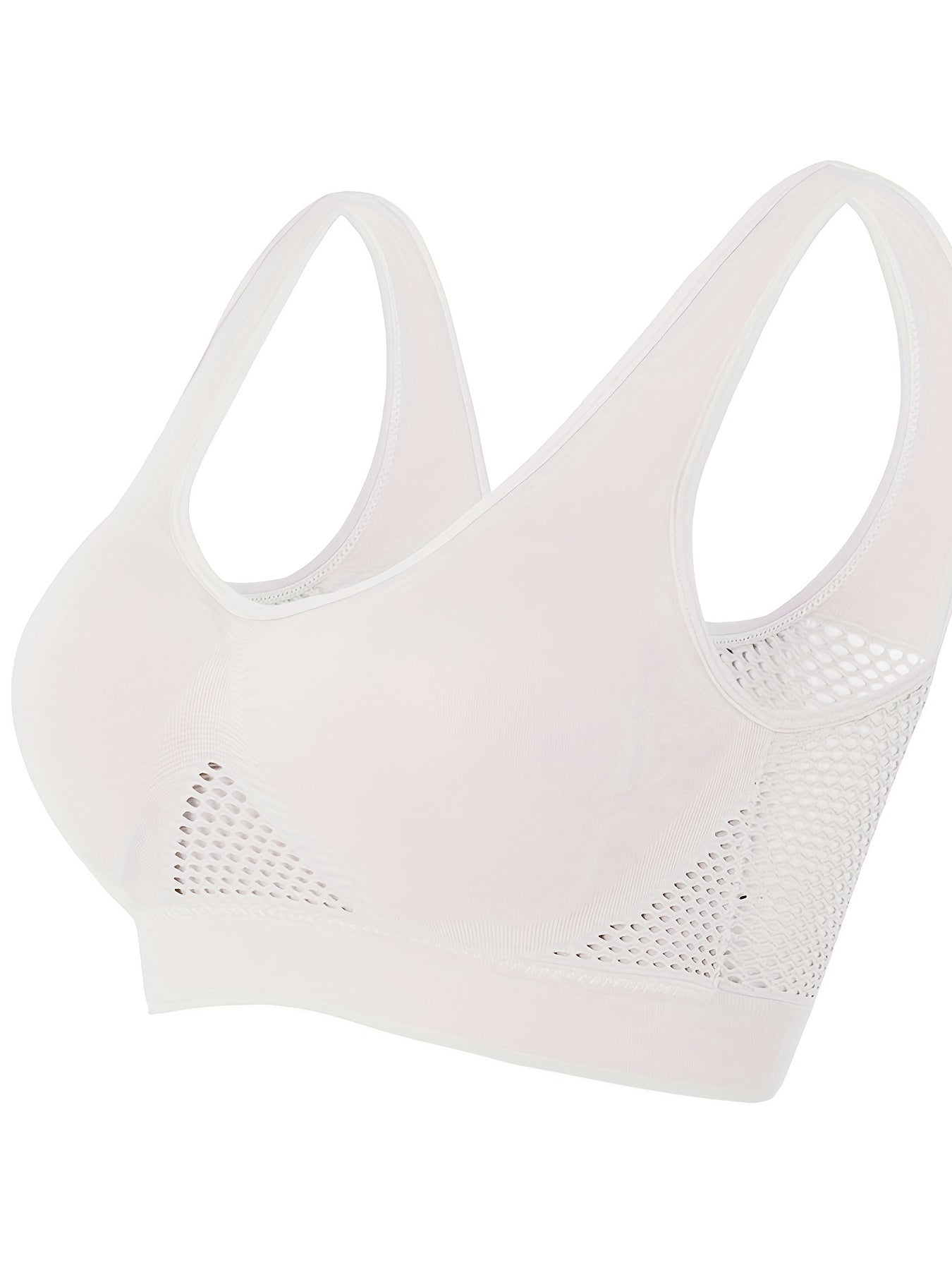  Sports Bra Women's Plus Hollow Mesh Fitness Gym Bra