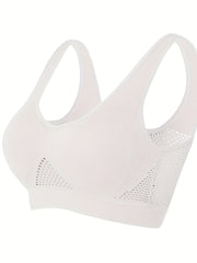  Sports Bra Women's Plus Hollow Mesh Fitness Gym Bra