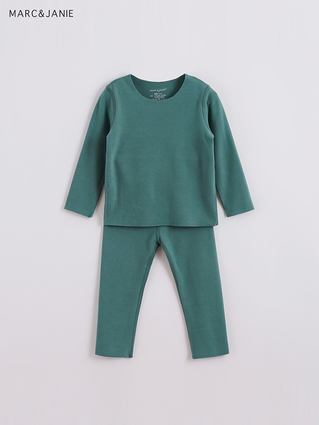 MARC&JANIE Kids Winter Thermal 2pcs Underwear Set crew neck long sleeve