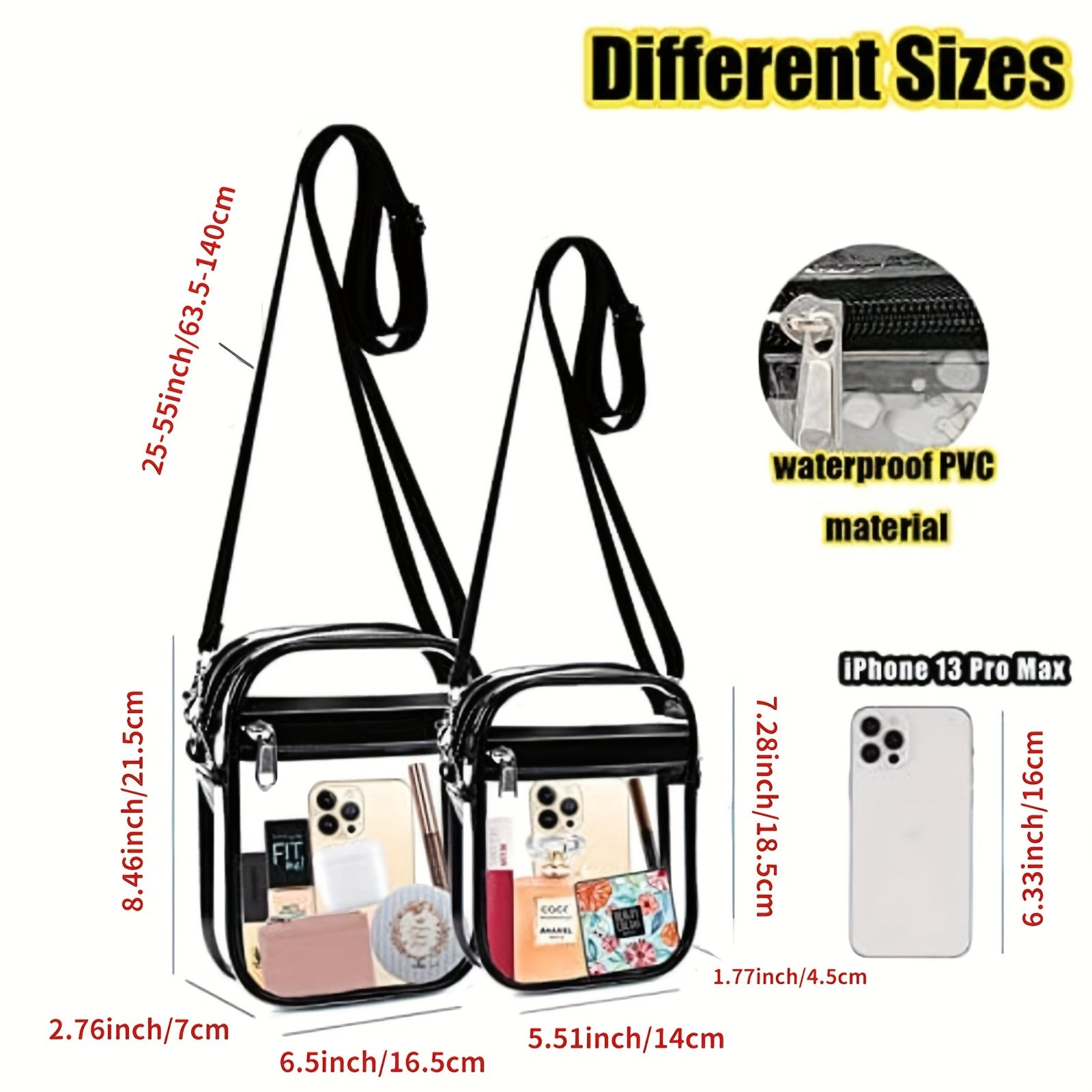 Clear Crossbody Purse Bag Stadium Approved Front Pocket Sports Concerts