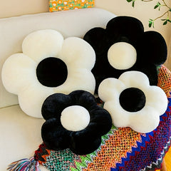 Soft Rabbit Fur Flower Pillow for Bedroom, Office Chair & Sofa Decorations