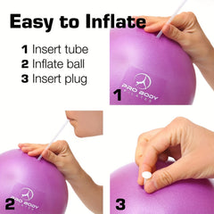 Pilates Mini Exercise Ball and Massage Stretch Ring Set for Workouts