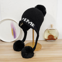 Women's Winter Pom Pom Knit Hat with Scarf