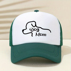 Dog Mom Print Trucker Hat Mesh Casual Baseball Cap Lightweight Dad Hats