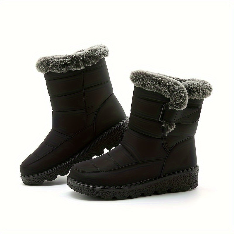 Waterproof Non slip Thickened Medium Tube Snow Boots for Women