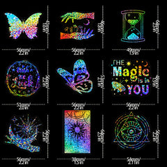 300pcs Holographic Resin Stickers Magic World Butterfly Theme