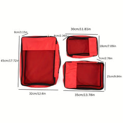 3-Piece Travel Luggage Compression Bags Dustproof Portable Clothes Bags