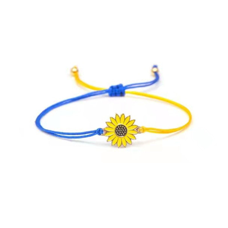 Men's Alloy Sunflower Yellow Friendship Bracelet