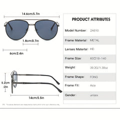 Aviator Sunglasses Retro Ombre UV400 Sun Shades Metal Glasses