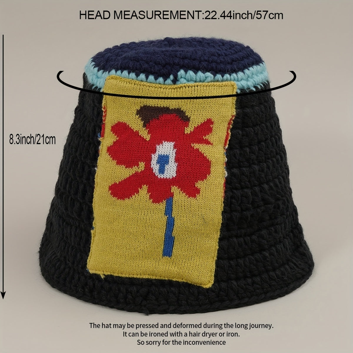 Kpop Beanie Vintage Knitted Warm Bucket Hat Cloche Hat Elastic Knit Hats