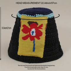 Kpop Beanie Vintage Knitted Warm Bucket Hat Cloche Hat Elastic Knit Hats