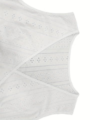  Women's Eyelet Embroidered Tank Top