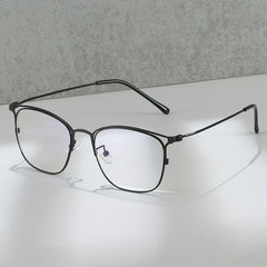 Square Anti Glasses For Women Men Lightweight Metal Frame Clear Lens Glasses