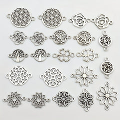 22pcs Antique Silvery Pendant Series for Necklace Bracelet Earrings