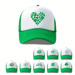 Peach Heart Lip Lucky Clover Baseball Cap Trucker Hat