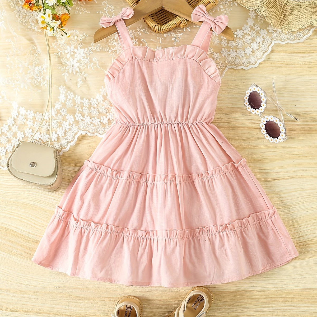 Baby Girl's Ruffle Cami Dress Kid's Pleated Dress