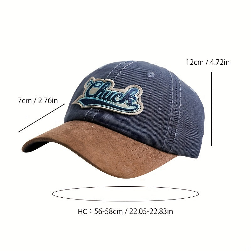 Vintage Frayed Brim Cap Curved Brim Pleated Peaked Cap Sun Protection