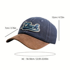 Vintage Frayed Brim Cap Curved Brim Pleated Peaked Cap Sun Protection