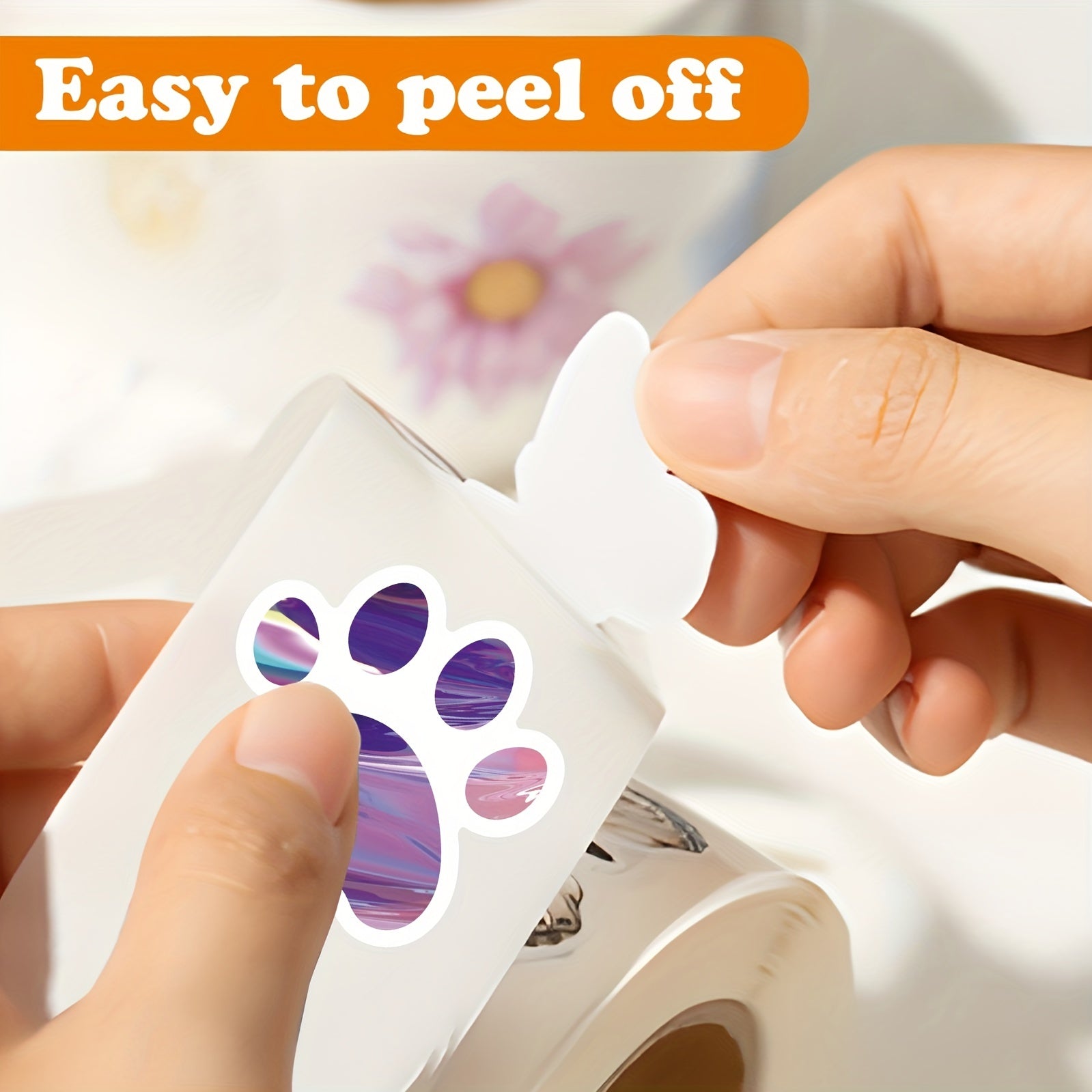500 Colorful Dog Paw Sticker Roll for Water Bottles Laptops Luggage