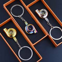 Spinning Turbo Wheel Rim Tyre Keyring Holder Keychain