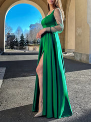  Wedding Guest Dress Women's Plus Lantern Sleeve Maxi Party Dress