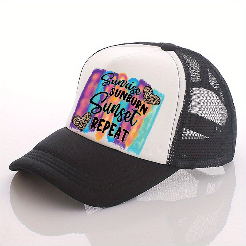 Men's Love Letter Print Peaked Cap Street Baseball Cap