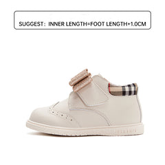 TARANIS Leather Soft soled Booties Slip On Bowknot Shoes