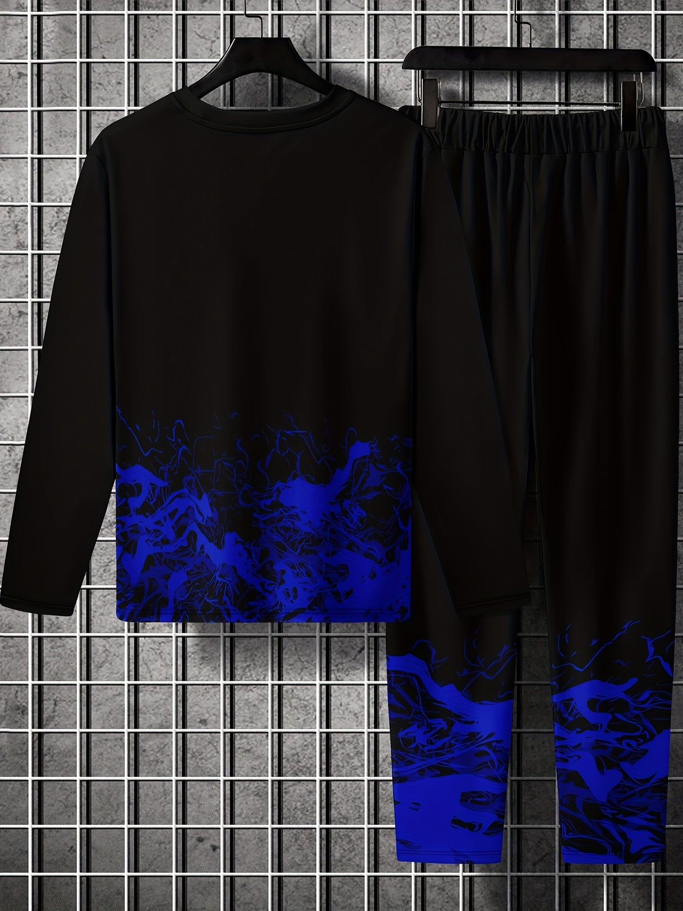 Men's 2 Piece Outfits Long Sleeve T-shirt and Loose Sweatpants Set