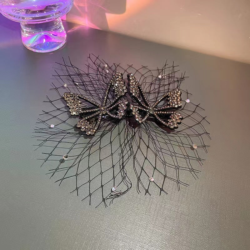 Vintage Crystal Butterfly Hair Clips Rhinestone Hairpins Barrettes