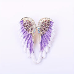 Angel Wings Brooch Feather Corsage Rhinestone Jewelry Clothing Accessories Pin