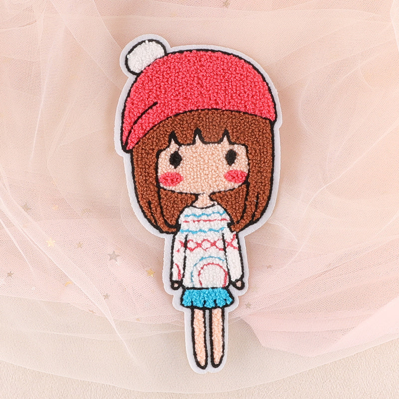 1pc Cartoon Little Girl Patch DIY Clothes Art Decor