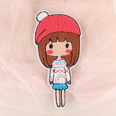 1pc Cartoon Little Girl Patch DIY Clothes Art Decor