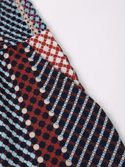 Colorblock Dot Print High Rise Wide Leg Pants