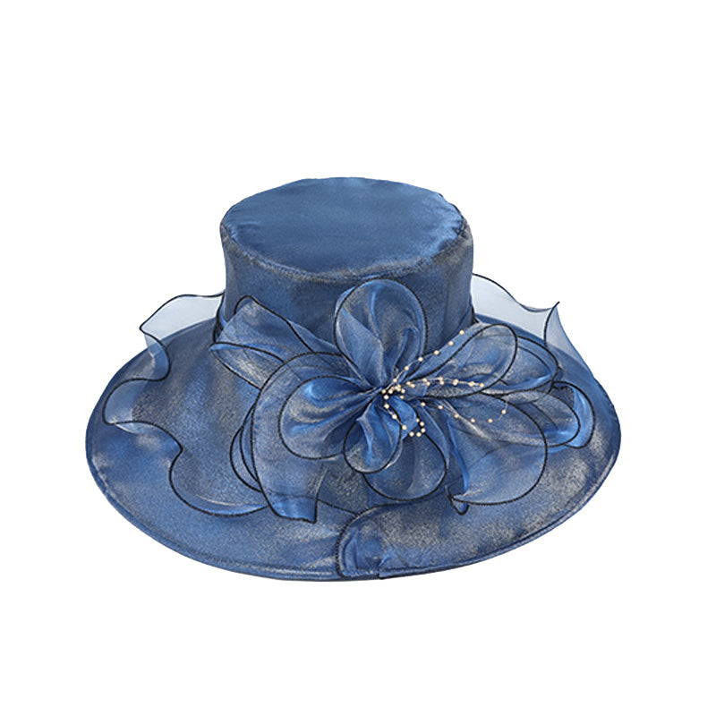 Sparkle Mesh Flower Bucket Hat Lightweight Sunscreen Basin Hat
