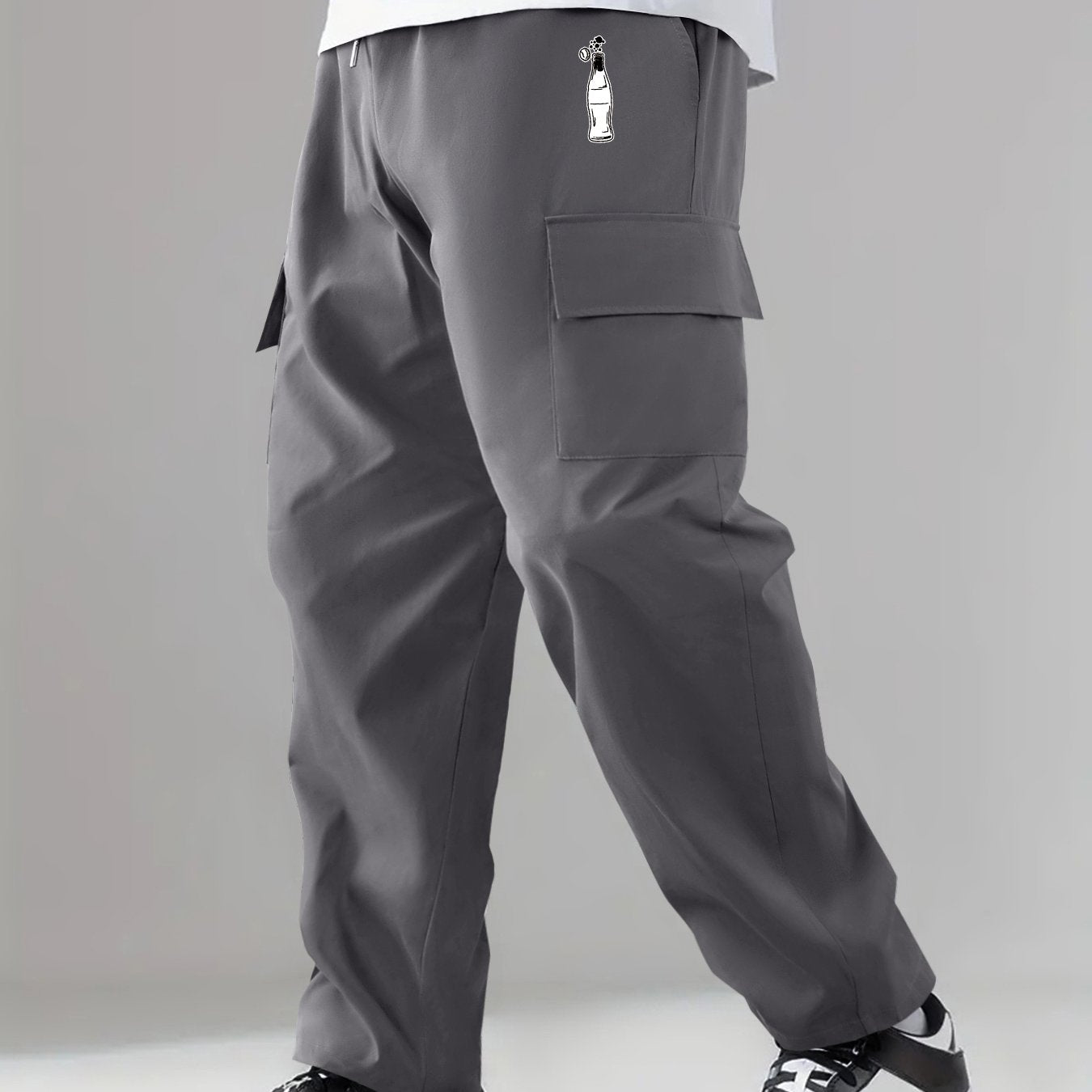 Cargo Pants Men's Flap Pocket Trousers Loose Casual Outdoor Work Hip Hop Style